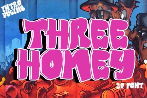 Three Homey Display Font By Bill Kiss Studio