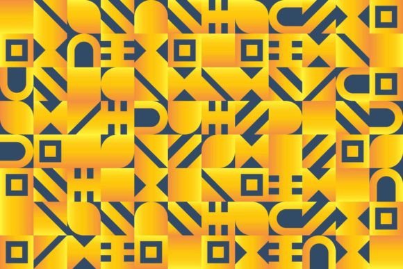 Yellow and Dark Blue Mosaic Pattern Graphic Patterns By G93