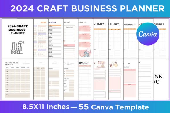 2024 Craft Business Planner Canva KDP Graphic KDP Interiors By MR ART