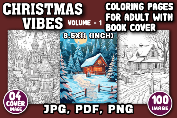 Christmas Vibes Coloring Page for Adults Graphic Coloring Pages & Books Adults By Ministed Night