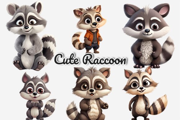 Cute Raccoon Sublimation Gráfico Ilustraciones Imprimibles Por Gemstone