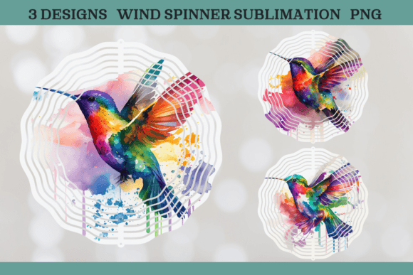 Rainbow Hummingbird Wind Spinner Grafik Plotterdateien Von Babydell Art