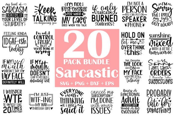 Sarcastic SVG Bundle, Funny Quotes SVG Graphic Crafts By Zoomksvg