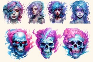 Сute Zombie Girl 21 PNG Clipart Gráfico Ilustrações para Impressão Por HelloMyPrint 3