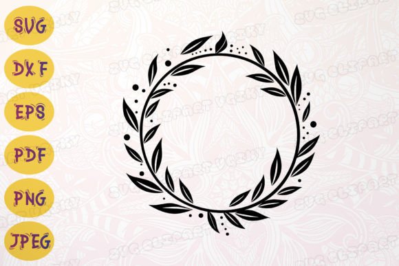Eucalyptus Wreath Floral Leafy Frame SVG Graphic Crafts By Vectorville