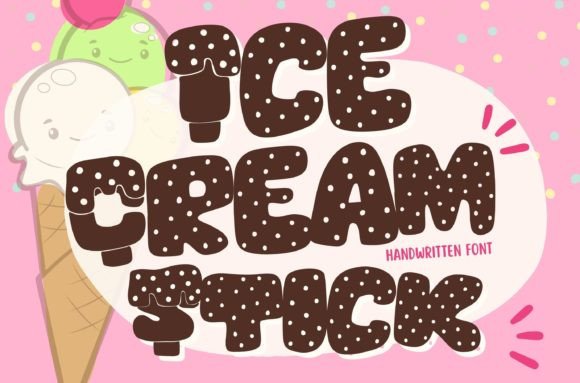 Ice Cream Stick Decorative Font By PeamCreations
