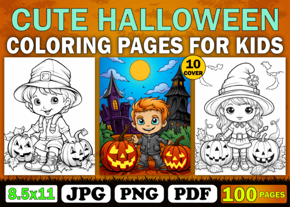 KDP Cute Halloween Coloring Pages Kids Graphic Coloring Pages & Books Kids By Creative Design