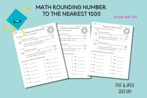 Math Rounding Number to the Nearest 1000 Gráfico 4th grade Por HappyDesign