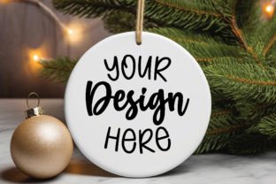 Round Christmas Ornament Mockup 3 Graphic Product Mockups By MockupStore