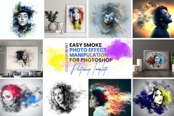 Smoke Photoshop Photo Effect Bundle Gráfico Acciones y Preajustes Por mristudio