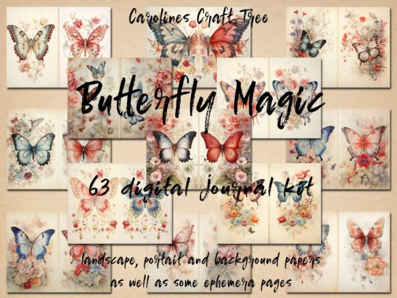 Butterfly Magic Paper Kit Graphic Backgrounds By Carolines Craft Tree