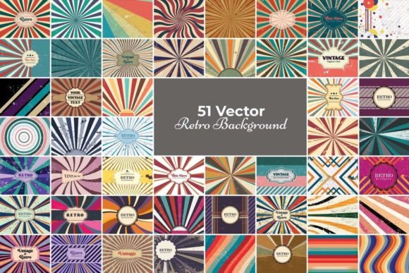 51 Vector Retro Background Graphic Backgrounds By mristudio