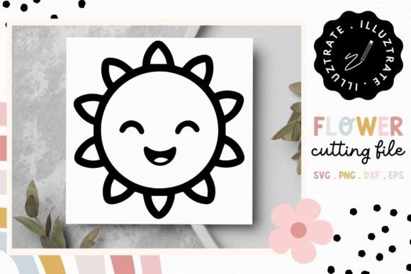 Happy Flower SVG | Flower with a Smile Graphic Crafts By illuztrate