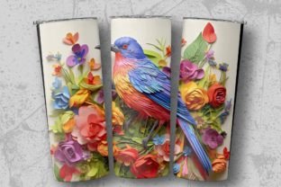 Painted Bunting 20oz Tumbler Wrap Design Graphic AI Graphics By Stony Peak Creations 1