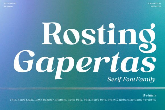 Rosting Gapertas Serif Font By Megatype