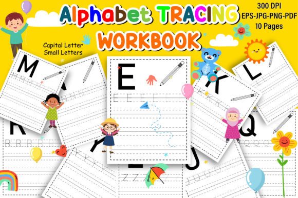 Alphabet Tracing Workbook for Kids Grafik Kindergarten Von MN DeSign