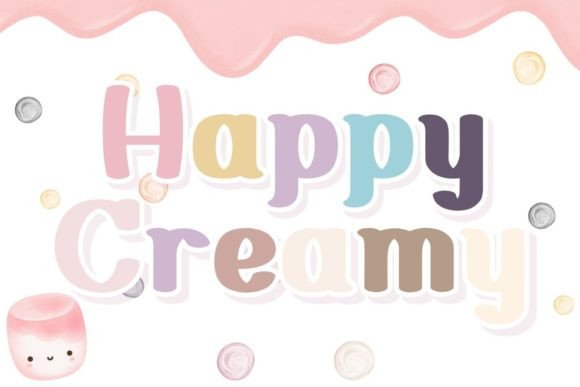 Happy Creamy Fontes Script Fonte Por charmingbear59.design