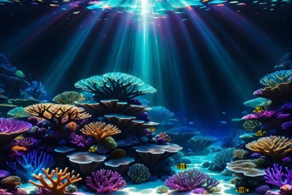 Ocean Underwater Wallpaper Gráfico Ilustraciones Imprimibles Por mimishop