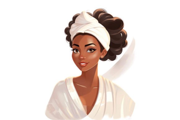 African American Woman on a Spa Day Graphic AI Graphics By The Enchanted Motherland