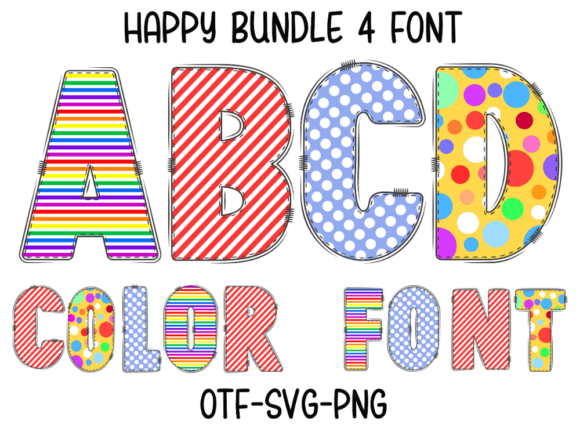 Happy Birthday Color Fonts Font By Color Alphabet