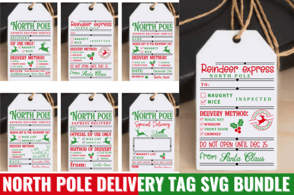 North Pole Delivery Tag Svg Bundle Graphic Crafts By Cut File