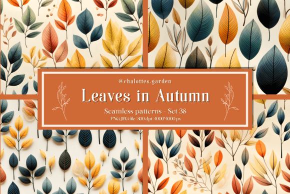 Blooming Leaves Seamless Patterns - 38 Grafik Papier-Muster Von Charlottes-Garden