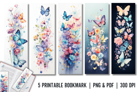 Butterfly Bookmark Printable Sublimation Graphic Crafts By Babydell Art