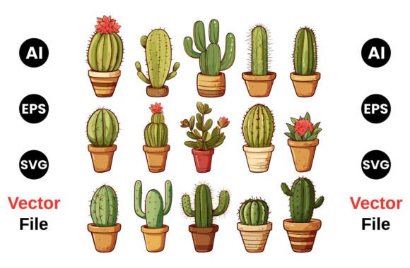 Cactus Vector Illustration Graphic AI Illustrations By sumon758