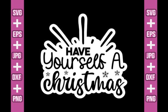 Christmas Sticker Design Gráfico Manualidades Por Tshirt_Bundle