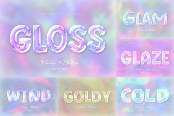 Glossy Text Effects Gráfico Estilos de capas Por Sko4