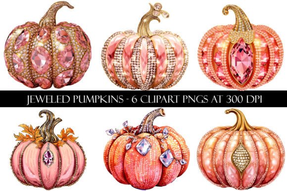 Jeweled Pumpkin Clipart Graphic Illustrations By Digital Paper Packs