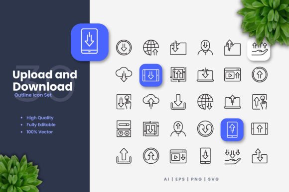 Upload and Download Icons Gráfico Iconos Por upnowgraphic