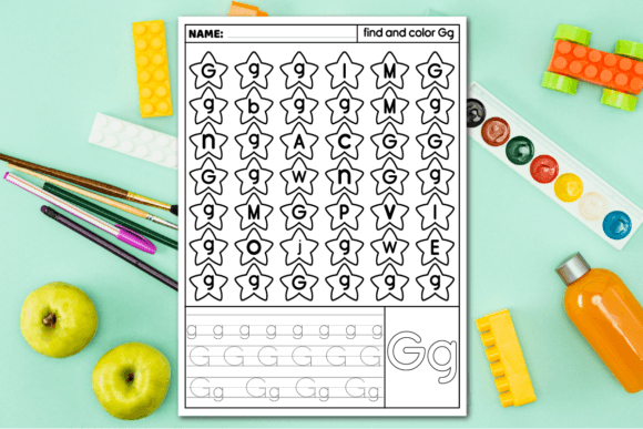 Letter Recognition, Alphabet Writing G Graphic Teaching Materials By MOF92