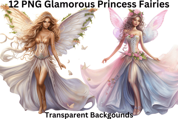 12 PNG Glamorous Princess Fairies Graphic AI Transparent PNGs By Imagination Station