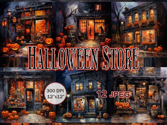 Halloween Store JPEG Clipart Graphic Backgrounds By FantasyDreamWorld
