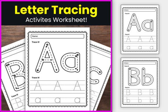 Letter Formation & Tracing Font for Kids Gráfico Fichas y Material Didáctico Por TheStudyKits