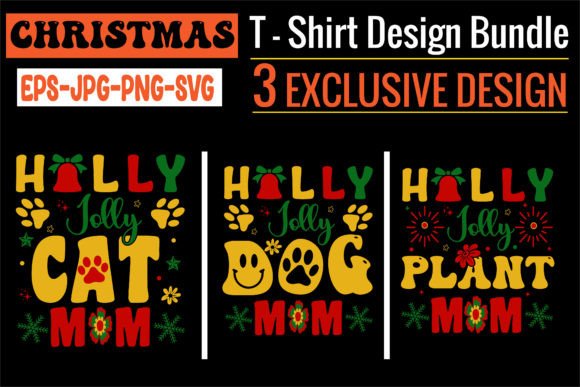 Mom Love Christmas T-shirt Design Bundle Illustration Modèles d'Impression Par Unique T-Shirt Design
