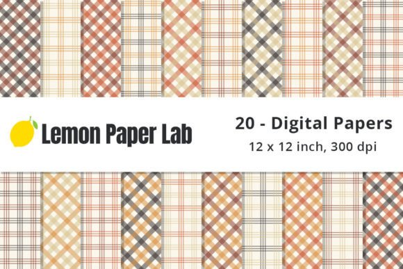 Simple Fall Plaids Seamless Grafik Papier-Muster Von Lemon Paper Lab
