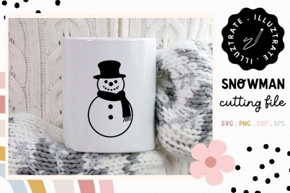 Snowman SVG Cut File | Winter Snowman Gráfico Manualidades Por illuztrate