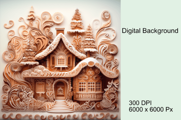 3D Christmas Gingerbread House Graphic AI Illustrations By StellarMockups&Graphics
