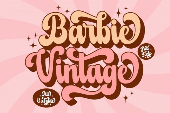 Barbie Vintage Extrude Display Font By Diorde Studio