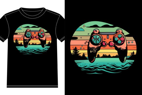 Gamer Vintage Gamer Lover Tshirt Design Illustration Designs de T-shirts Par T-Shirt Empire