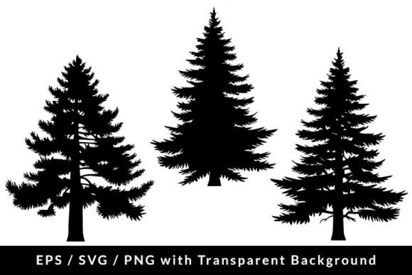 Pine or Fir Tree Silhouette SVG EPS PNG Graphic Illustrations By Formatoriginal