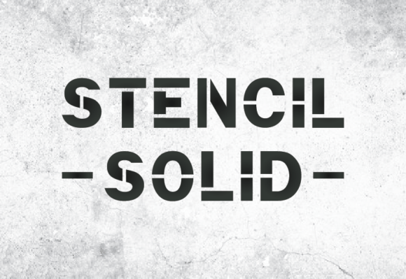 Stencil Solid Serif Font By GraphicsNinja
