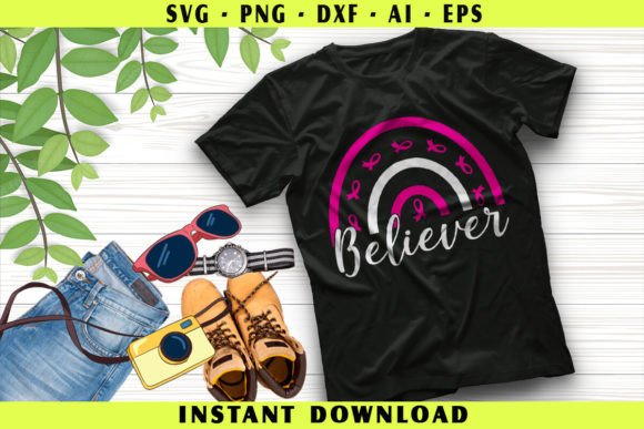 Believer Breast Cancer Awareness Graphic T-shirt Designs By Graphics BD