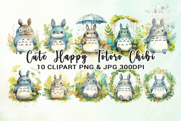 Happy Totoro Chibi Clipart Graphic Crafts By Venime