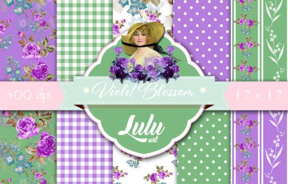 Violet Blossom Patterns Graphic Patterns By luludesignart