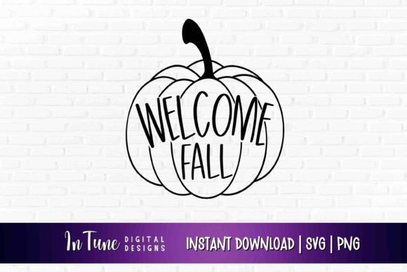 Welcome Fall Pumpkin SVG Gráfico Manualidades Por In Tune Digital Designs