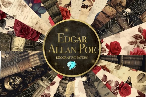 Edgar Allen Poe Seamless Pattern Papers Graphic Patterns By Emily Designs