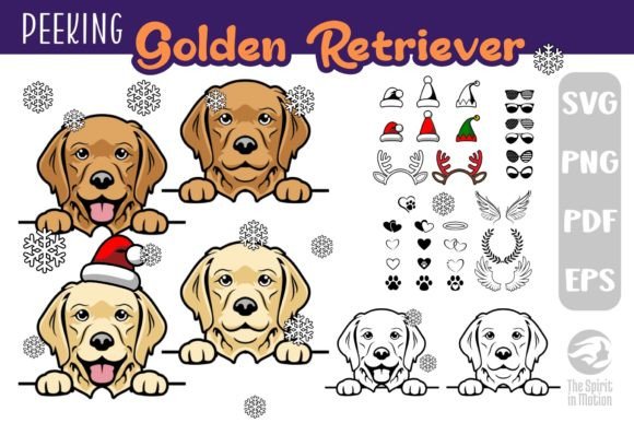 Peeking Golden Retriever SVG, Clipart Graphic Crafts By TheSpiritInMotion